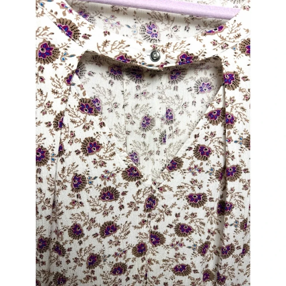 POL Romantic Floral Oversized Tunic Top Boho Peasant Fairy Women's Size Large